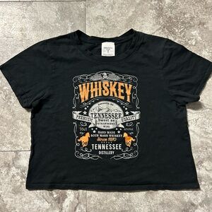 Women’s Obsessive Love Tennessee Whiskey Crop Top Graphic Tee Shirt M